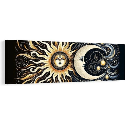 Obraz sluneční a měsíční symbol - 135x45