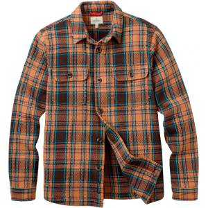 Passenger Мъжка риза с копчета Passenger Island Heavy Twill Shirt 2.0 Shirt - Caramel / Espresso Check (033-3321-0111)