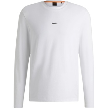 Boss Тениска Boss Men's Tchark Orange Cotton Long Sleeve T-Shirt - White 100