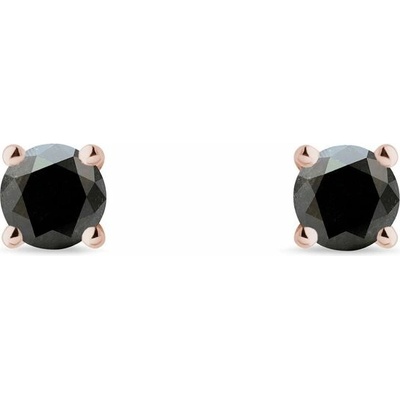 Klenota pecky v růžovém zlatě s černým diamantem k0719024