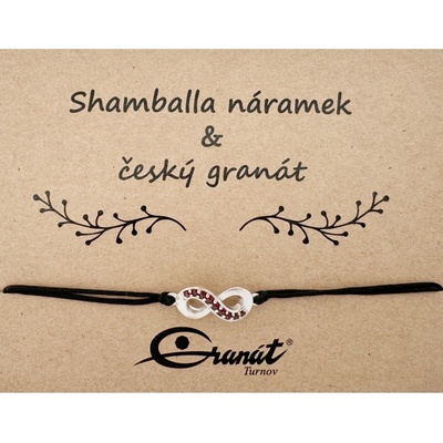 Granát Turnov Český granát stříbrný náramek Shamballa 011 černá
