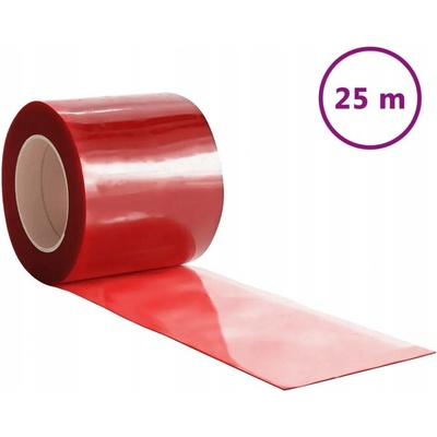 Pásová clona, červená, 200 mm x 1,6 mm, 25 m, PVC