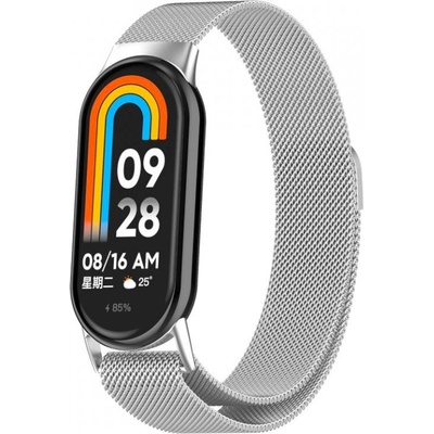 Mobilly Милански ход изцяло метална гривна за смяна за Xiaomi Mi Band 8 - Silver (XXX)