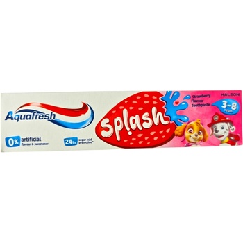 Aquafresh паста за зъби, Детска, Splash, 3-8 години, Ягода, 50мл