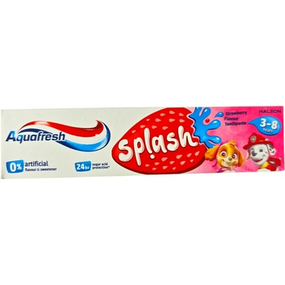 Aquafresh паста за зъби, Детска, Splash, 3-8 години, Ягода, 50мл