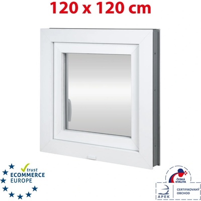 Okna Hned Plastové okno 1200 x 1200 mm bílé otevíravé i sklopné levé