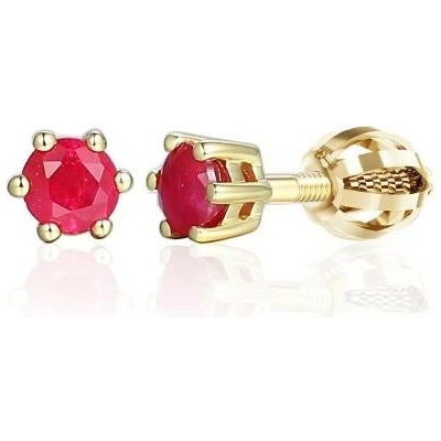 Gems, Luxusní peckové náušnice Stellora s rubíny ze žlutého zlata, 585-38-3-4099.0Z00.0.00.604.05