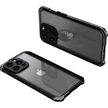 Pouzdro AppleMix ELEMENT BOX Apple iPhone 14 Pro - odolné - kovové / skleněné - černé