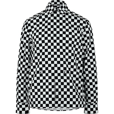 OFF WHITE Риза с дълъг ръкав OFF WHITE Men's Check Skate Long Sleeve Shirt - Black White