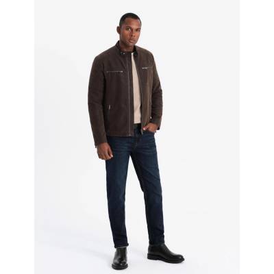 Ombre Clothing Мъжко ретро байкърско яке със стояща яка Ombre Clothing V1 OM-JAFL-0197 Ombre Clothing | Kafyav | МЪЖЕ | S
