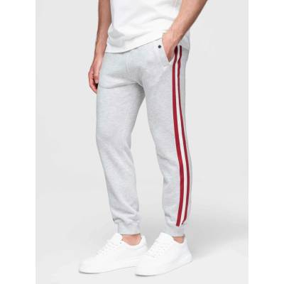 Ombre Pánské Tepláky Slim Střih Šedá