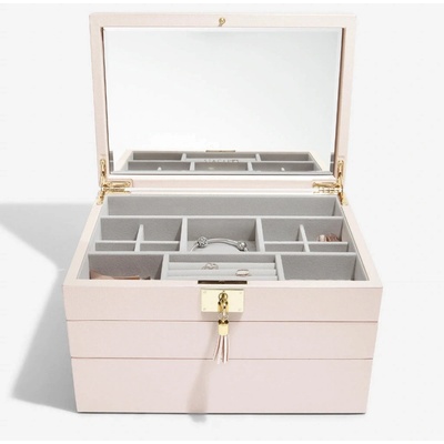 Stackers luxusní šperkovnice 3v1 Blossom Pink Leather růžová 75459