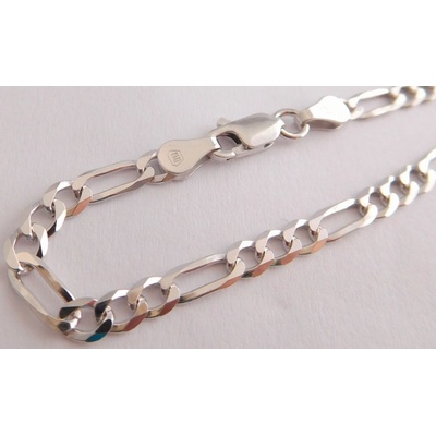 Klenoty Budín Pánský mohutný stříbrný rhodiovaný řetěz figaro 030239000040 – Zbozi.Blesk.cz