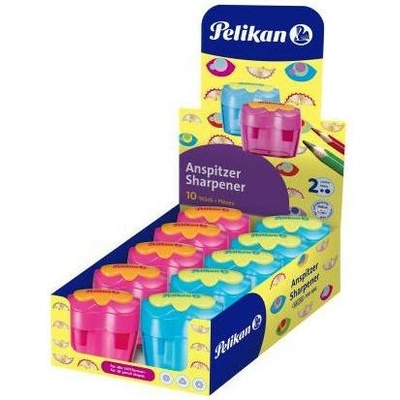 Strúhadlo Pelikan Flower plastové s 2 otvormi mix farieb modré ružové