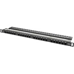 Lanberg patch panel 24 port 0.5U CAT. 6, black (PPU6-0024-B) - megamag