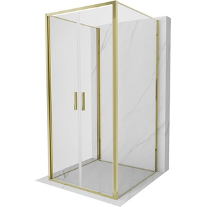 Mexen Exo-B Duo 3S душ кабина 3-стенна 100 x 100 см, прозрачна, златна - 814-100-100-50-00-3S (814-100-100-50-00-3S)