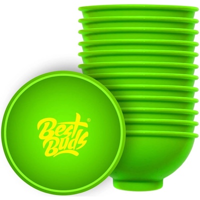 Best Buds Silikónová miska na miešanie zelená so žltým logom 7 cm