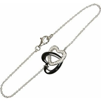 INFINITYSILVER Strieborný náramok s keramickým srdiečkom BC00218