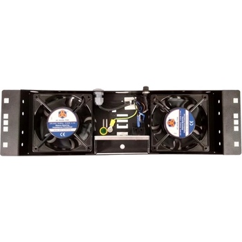 Mirsan Вентилаторен блок Mirsan MR. FAN2ON. 01, за 19" шкаф, 2 вентилатора, черен (MR.FAN2ON.01)