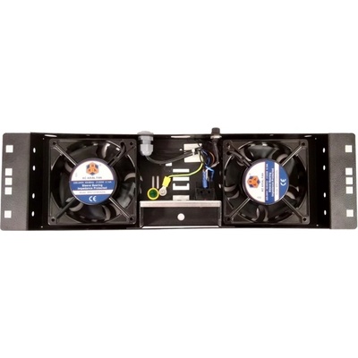 Mirsan Вентилаторен блок Mirsan MR. FAN2ON. 01, за 19" шкаф, 2 вентилатора, черен (MR.FAN2ON.01)