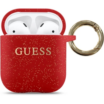 GUESS Защитен калъф Guess Silicone Glitter за Apple Airpods / Apple Airpods 2, червен (GUACCSILGLRE)