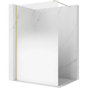 Mexen Kioto душ стена Walk-in 140 x 200 cm, омбре бяла 8 mm, златна - 800-140-101-50-86 (800-140-101-50-86)