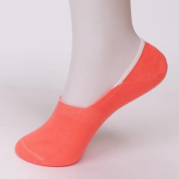 Image 1 of Дамски памучни чорапи тип терлик в коралов цвят