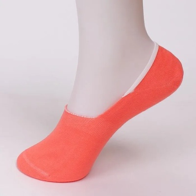 Дамски памучни чорапи тип терлик в коралов цвят