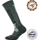 VoXX Etrexík Detské vysoké froté šedé ponožky z ovčej merino vlny