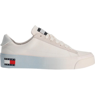 Tommy Hilfiger Tommy Jeans dámske nízke tenisky LEATHER V.FLATFORM biela modrá červená