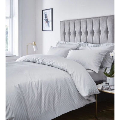 Catherine Lansfield Сиво спално бельо за двойно легло 200x200 cm Satin Stripe - Catherine Lansfield (BD/36570/W/DQS/GY)