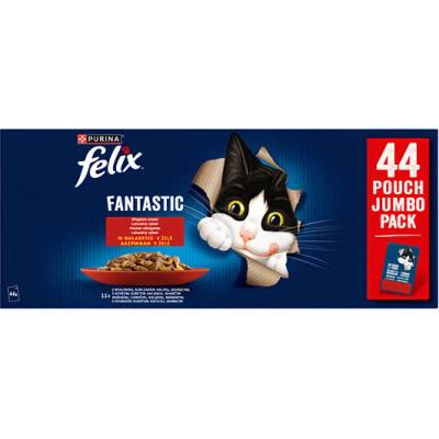 Felix Fantastic kapsičky pre dospelé mačky mix príchutí 44 x 85 g