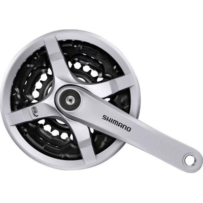 SHIMANO kliky s převodníkem - TOURNEY TY501 170mm 42/34/24 - stříbrná