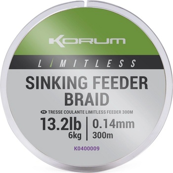 Korum Splietaná Šnúra Limitless Sinking Feeder Braid 300 m 0,14 mm 6 kg