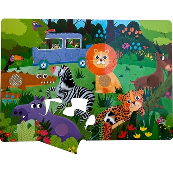 Image 1 of Neobebek Детски пъзел Neobebek - DinoMini Feel and Touch, Сафари (MD-02)