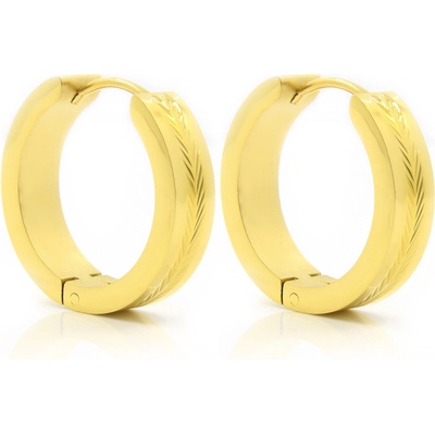 BRUNOshop.cz Náušnice kroužky vzorované gold S2684
