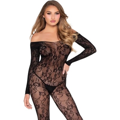 Дантелено боди тип мрежа, чувствено и стилно - Bodystocking Black S/M/L (D-245346)