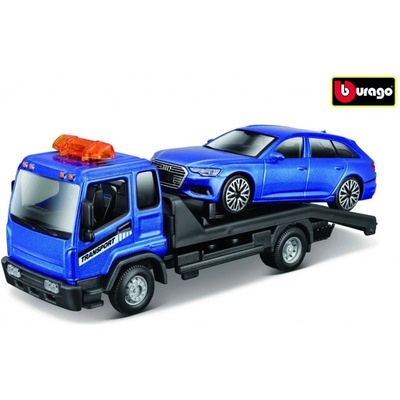Bburago Odtahovka + Audi A6 Avant modrá 1:43