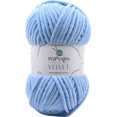 POPYARN Pletací příze Velvet B03 - modrá