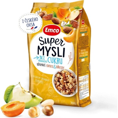 Emco Super mysli bez prídavku cukru chrumkavé ovocie & orechy 500 g