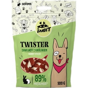 VetExpert Mr. Bandit TWISTER rabbit sticks - деликатесно лакомство за кучета, заешки пръчици, 500 гр - Полша