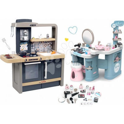 Smoby Set kuchynka elektronická s nastaviteľnou výškou Tefal Evolutive a kozmetický stolík elektronický 3v1 My Beauty Center