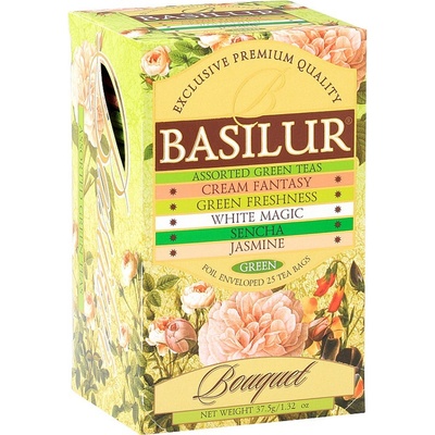 BASILUR Assorted Green Bouquet zelený čaj 25 vrecúšok
