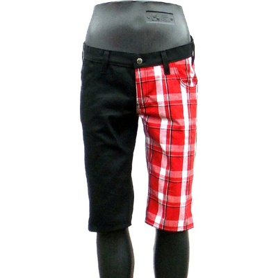 Punk kraťasy ČERNÁ ČERVENOBÍLÉ KÁRO pánské