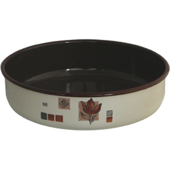 32 см кръгла емайлирана тава с разцветка Рустика (442hf/32 (12-1722))