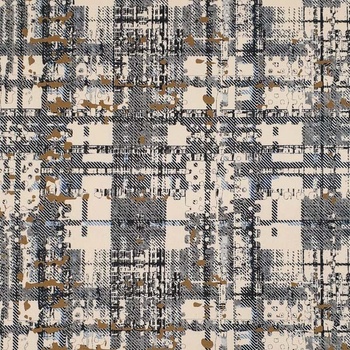 Kabátovina N6039 svetlo béžová, farebný vzor, š.145