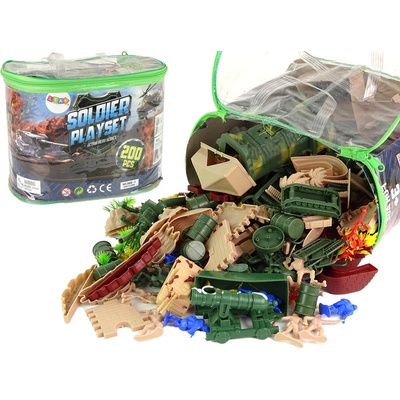 LEAN Toys Vojenská sada Vojenské Zbraně Vozidla 200 kusů