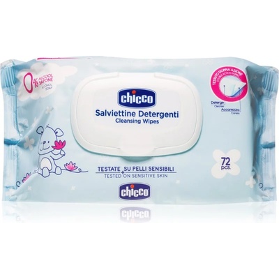 Chicco Cleansing Wipes Blue нежни мокри кърпички за бебета 72 бр