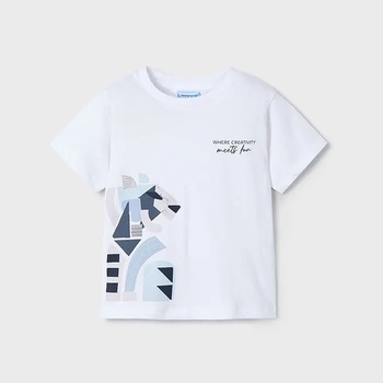 MAYORAL Тениска къс ръкав "creativity" в бял цвят за мини момче Майорал