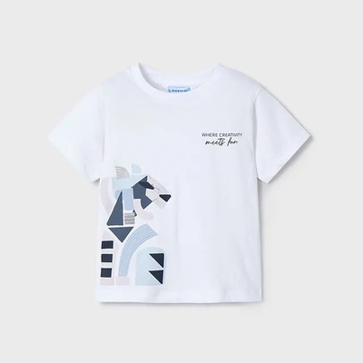 MAYORAL Тениска къс ръкав "creativity" в бял цвят за мини момче Майорал